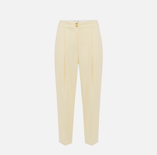 elisabetta franchi Pantalon en crêpe avec surpiqûres contrastées