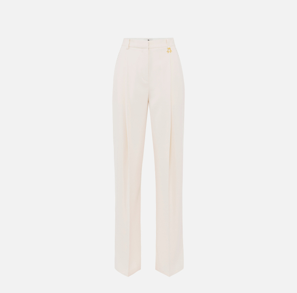elisabetta franchi Pantalon en crêpe avec surpiqûres contrastées