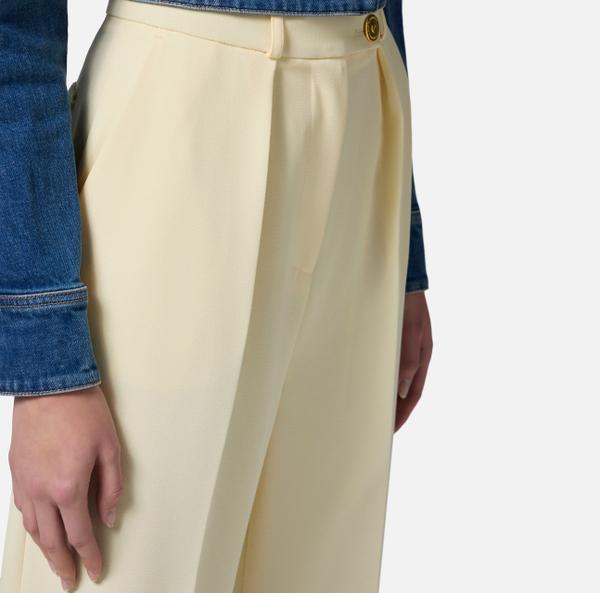 Elisabetta Franchi Pantalon En Crêpe Fluide Avec Boutons Dorés