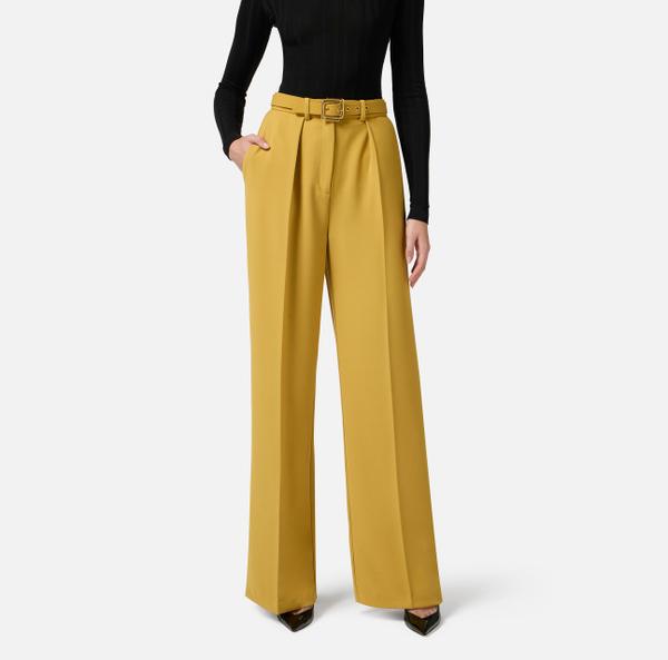 Elisabetta Franchi Pantalon En Crêpe Léger Avec Ceinture