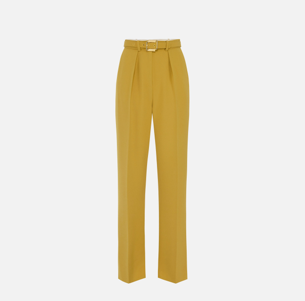 elisabetta franchi Pantalon en crêpe léger avec ceinture