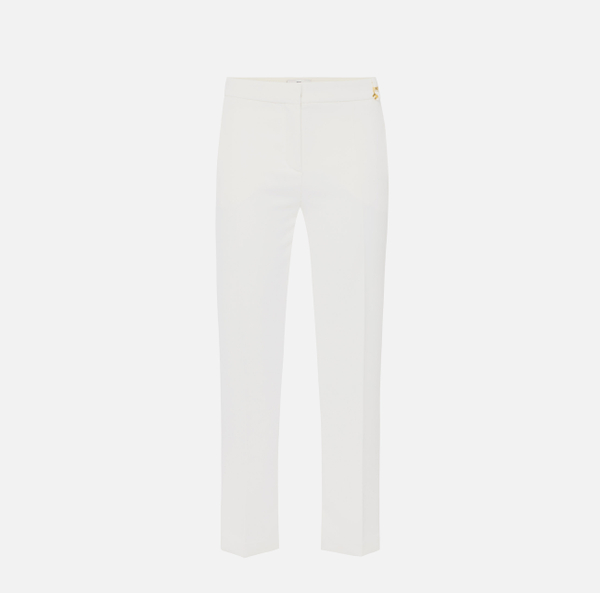 elisabetta franchi Pantalon en double crêpe léger avec petites fentes