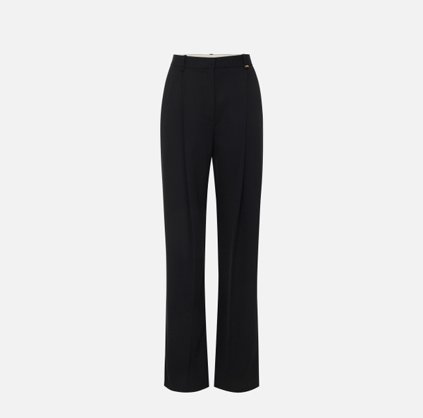 elisabetta franchi Pantalon en laine froide légère avec pinces