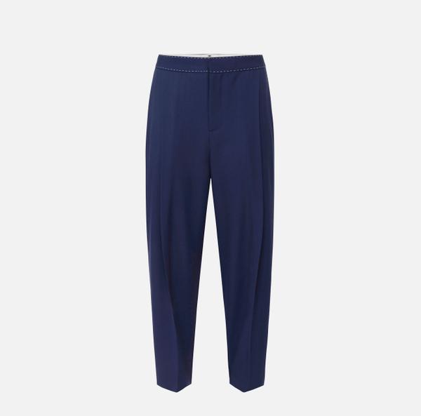 elisabetta franchi Pantalon en laine légère avec surpiqûres contrastées