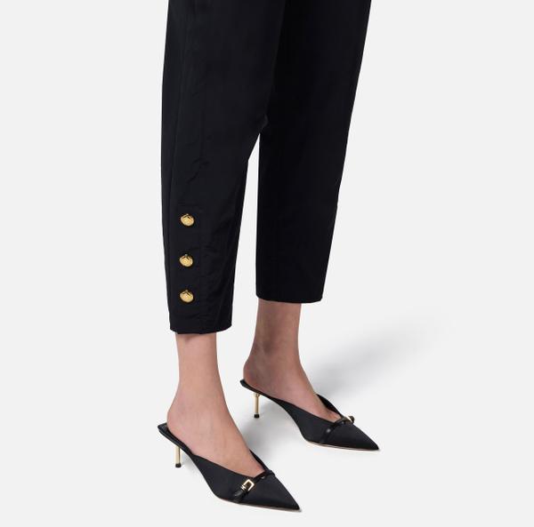 Elisabetta Franchi Pantalon En Voile Technique Avec Ceinture