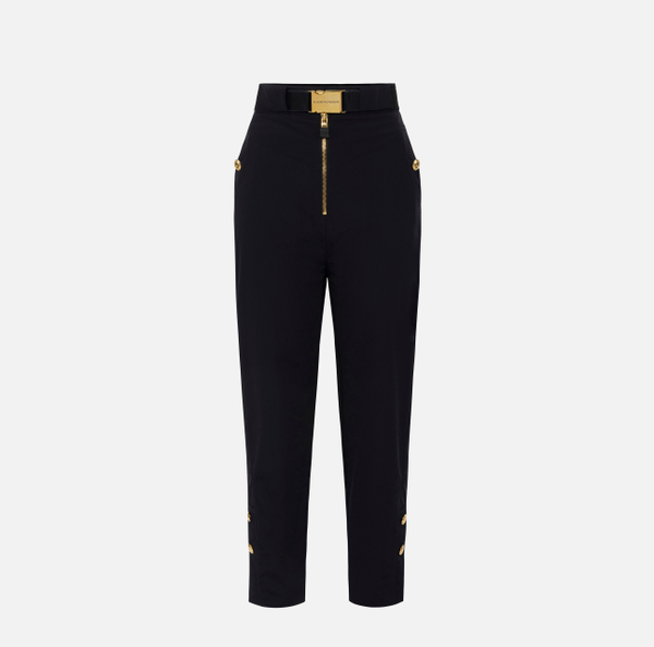 elisabetta franchi Pantalon en voile technique avec ceinture