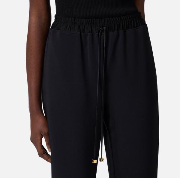 Elisabetta Franchi Pantalon Smoking En Crêpe Avec Bandes En Satin