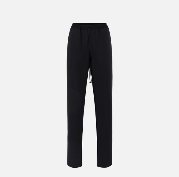 elisabetta franchi Pantalon smoking en crêpe avec bandes en satin