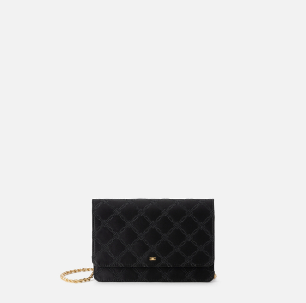 elisabetta franchi Petit sac à bandoulière en satin brodé