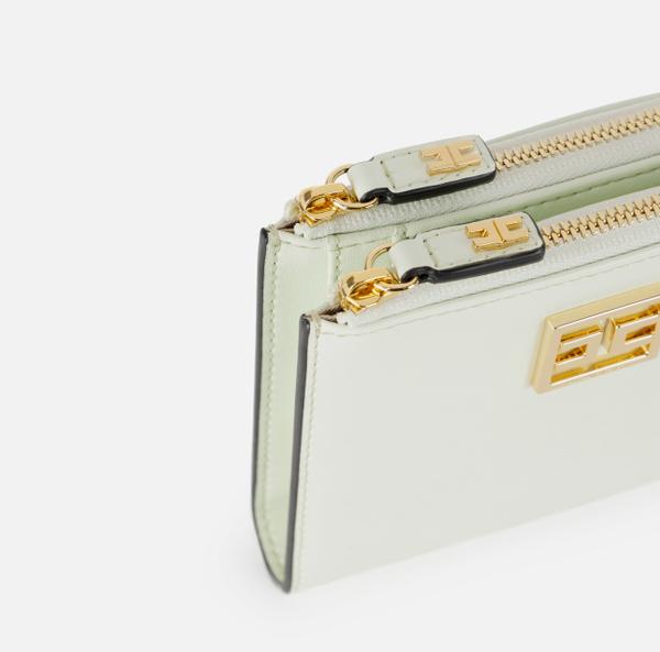 Elisabetta Franchi Portefeuille Avec Zip Et Plaque Logo