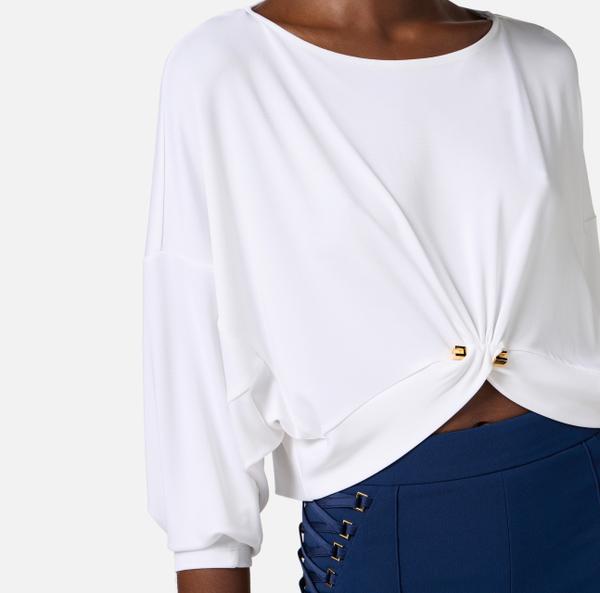 Elisabetta Franchi Pull En Jersey Crêpe Avec Piercing