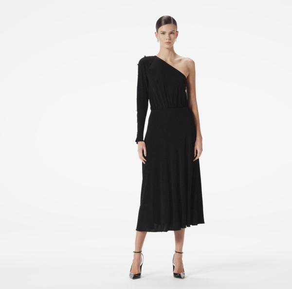 Elisabetta Franchi Robe à épaule Asymétrique En Jersey Avec Boutons