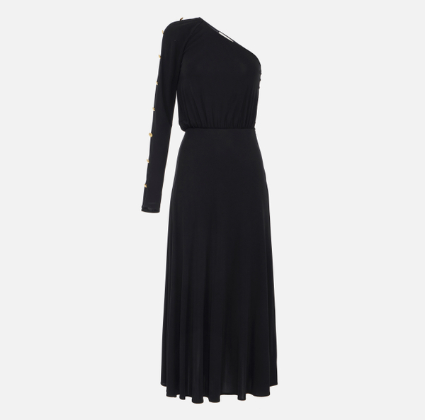 elisabetta franchi Robe à épaule asymétrique en jersey avec boutons