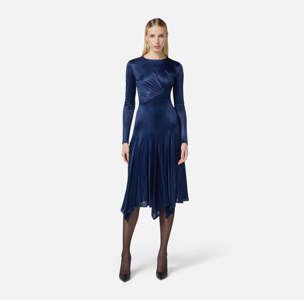 Elisabetta Franchi Robe Asymétrique En Jersey Brillant