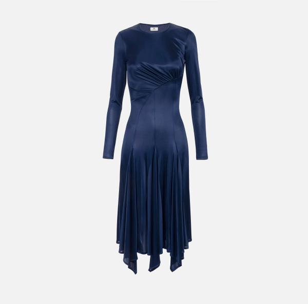 elisabetta franchi Robe asymétrique en jersey brillant