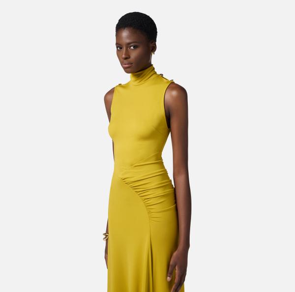 Elisabetta Franchi Robe Asymétrique En Jersey Crêpe Fluide