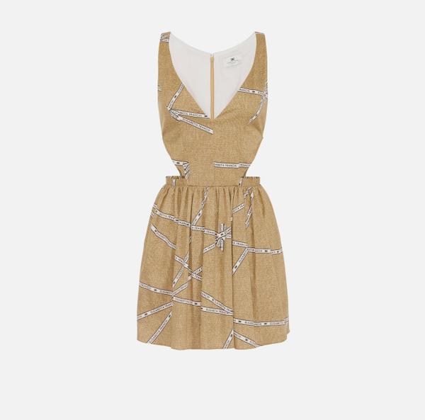 elisabetta franchi Robe en coton avec imprimé raphia et ruban