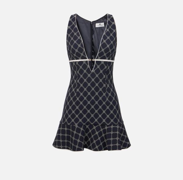 elisabetta franchi Robe en crêpe avec imprimé losanges