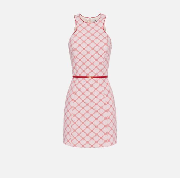 elisabetta franchi Robe en crêpe avec imprimé losanges