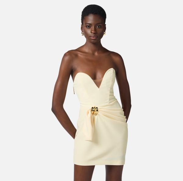 Elisabetta Franchi Robe En Crêpe Fluide Avec Macro Nœud