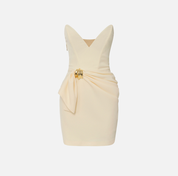 elisabetta franchi Robe en crêpe fluide avec macro nœud