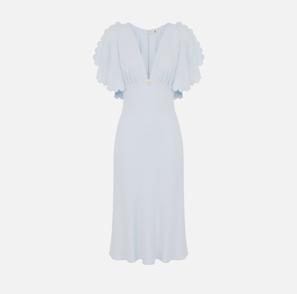 elisabetta franchi Robe en crêpe léger avec feston brodé