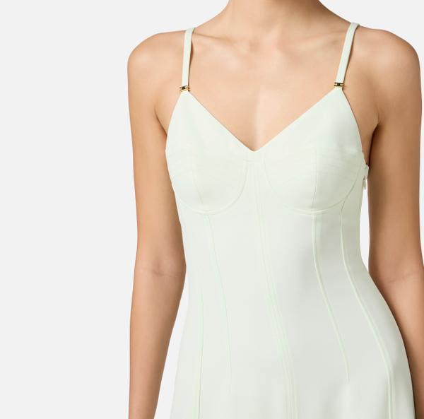 Elisabetta Franchi Robe En Crêpe Léger Avec Lacets Croisés