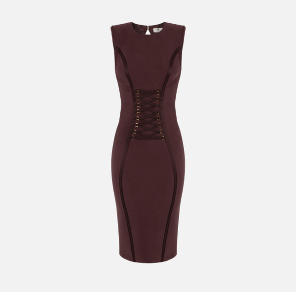 elisabetta franchi Robe en crêpe stretch avec lacets croisés