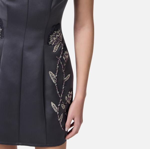Elisabetta Franchi Robe En Duchesse Avec Broderies Florales
