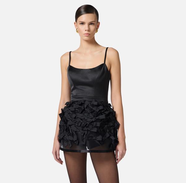 Elisabetta Franchi Robe En Duchesse Avec Nœuds En Satin