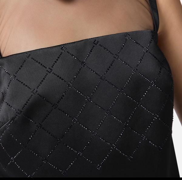 Elisabetta Franchi Robe En Duchesse Et Tulle Avec Strass