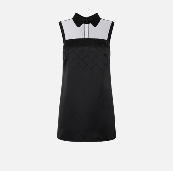 elisabetta franchi Robe en duchesse et tulle avec strass