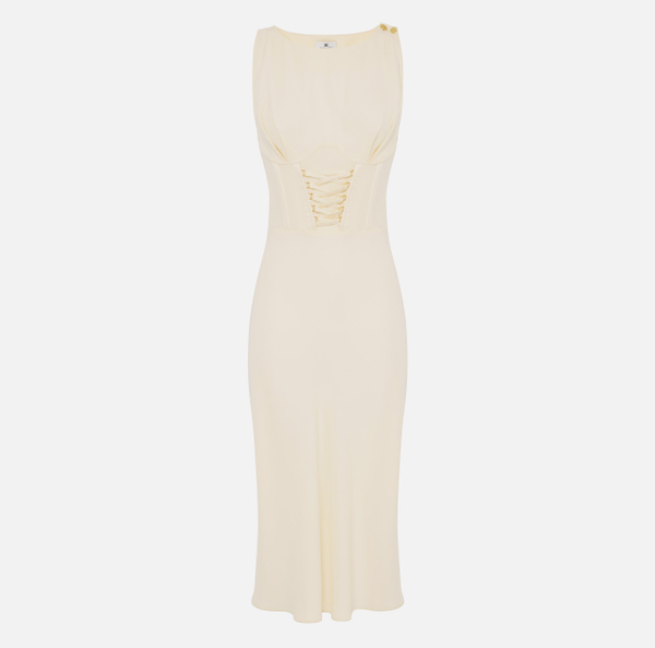 elisabetta franchi Robe en envers de satin avec lacets croisés
