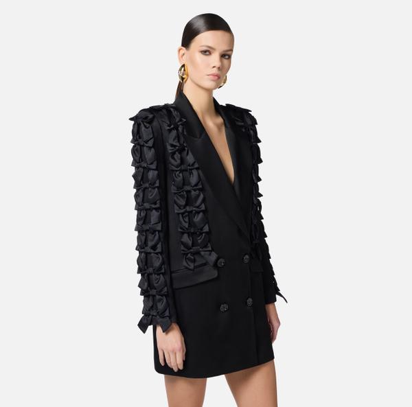 Elisabetta Franchi Robe En Envers De Satin Avec Nœuds