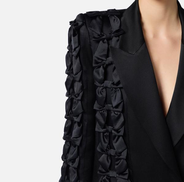 Elisabetta Franchi Robe En Envers De Satin Avec Nœuds