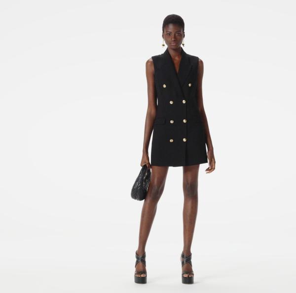 Elisabetta Franchi Robe En Gabardine De Lin Mélangé