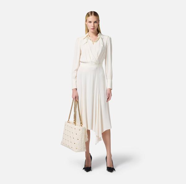 Elisabetta Franchi Robe En Georgette Avec Foulard Bijou
