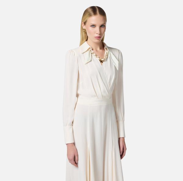 Elisabetta Franchi Robe En Georgette Avec Foulard Bijou