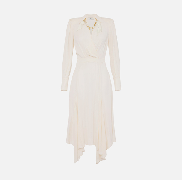 elisabetta franchi Robe en georgette avec foulard bijou