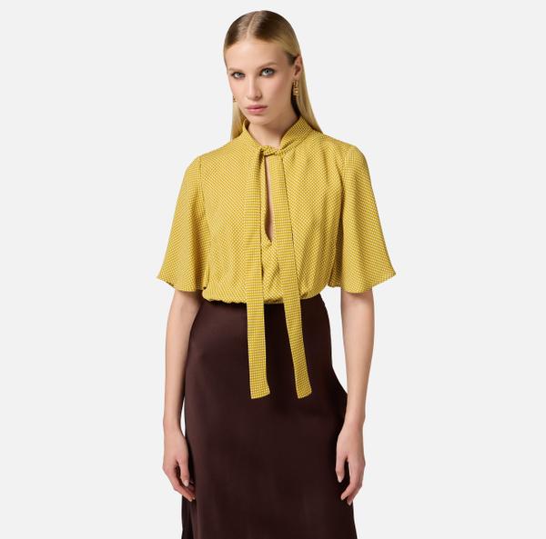 Elisabetta Franchi Robe En Georgette Avec Imprimé Pois