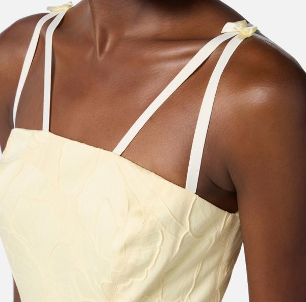 Elisabetta Franchi Robe En Jacquard Floral Avec Ceinture
