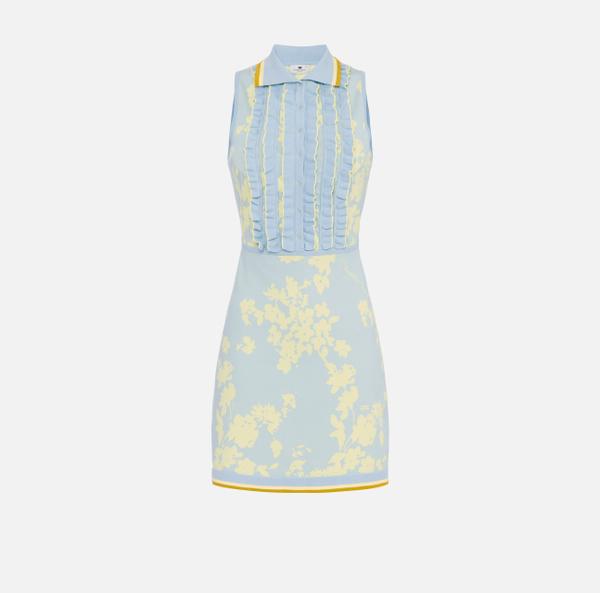 elisabetta franchi Robe en jacquard floral avec ruches