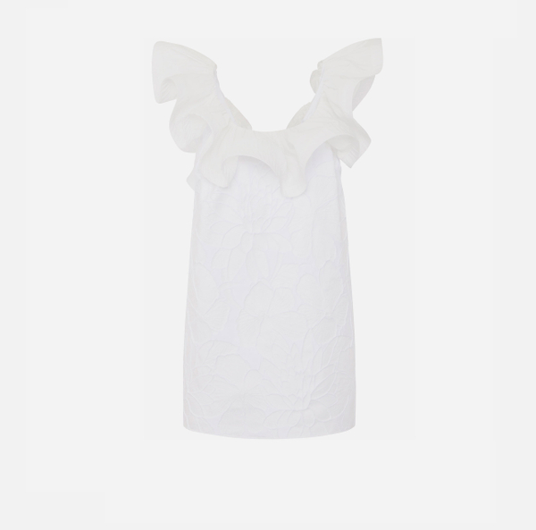 elisabetta franchi Robe en jacquard floral avec ruches