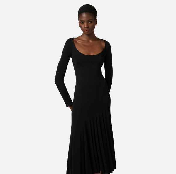 Elisabetta Franchi Robe En Jersey Léger Avec Coupes Asymétriques