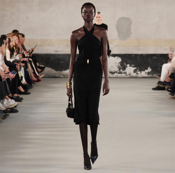 Elisabetta Franchi Robe En Jersey Léger Avec Décolleté Croisé