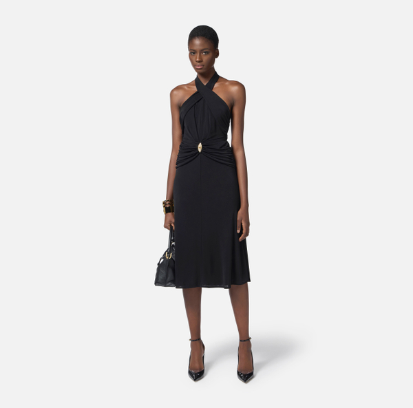 Elisabetta Franchi Robe En Jersey Léger Avec Décolleté Croisé