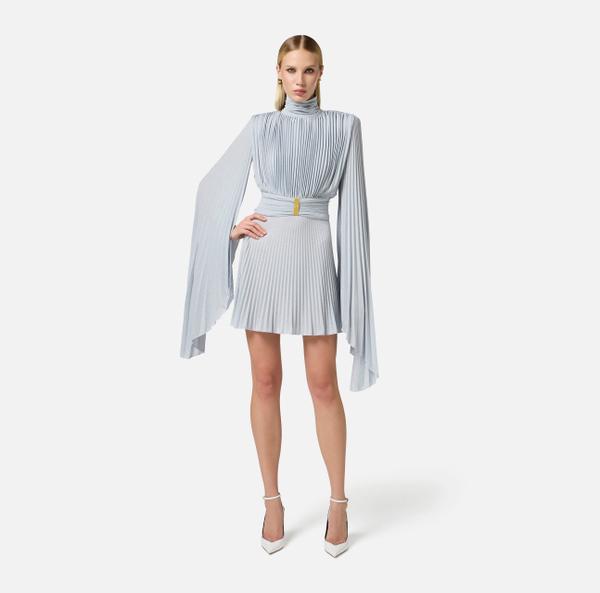 Elisabetta Franchi Robe En Jersey Lurex Avec Manches Asymétriques