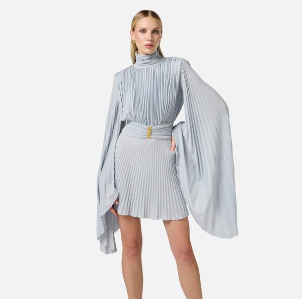 Elisabetta Franchi Robe En Jersey Lurex Avec Manches Asymétriques