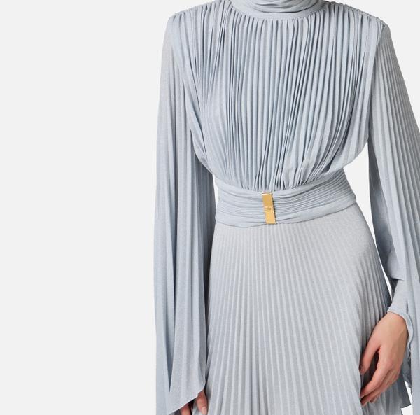 Elisabetta Franchi Robe En Jersey Lurex Avec Manches Asymétriques