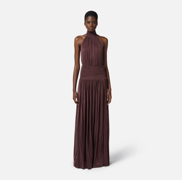 Elisabetta Franchi Robe En Jersey Pour Le Tapis Rouge Avec Décolleté Dans Le Dos
